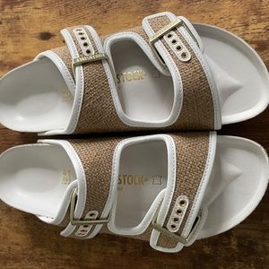 BIRKENSTOCK ARIZONA NATURAL JUTE WHITE SANDAL
